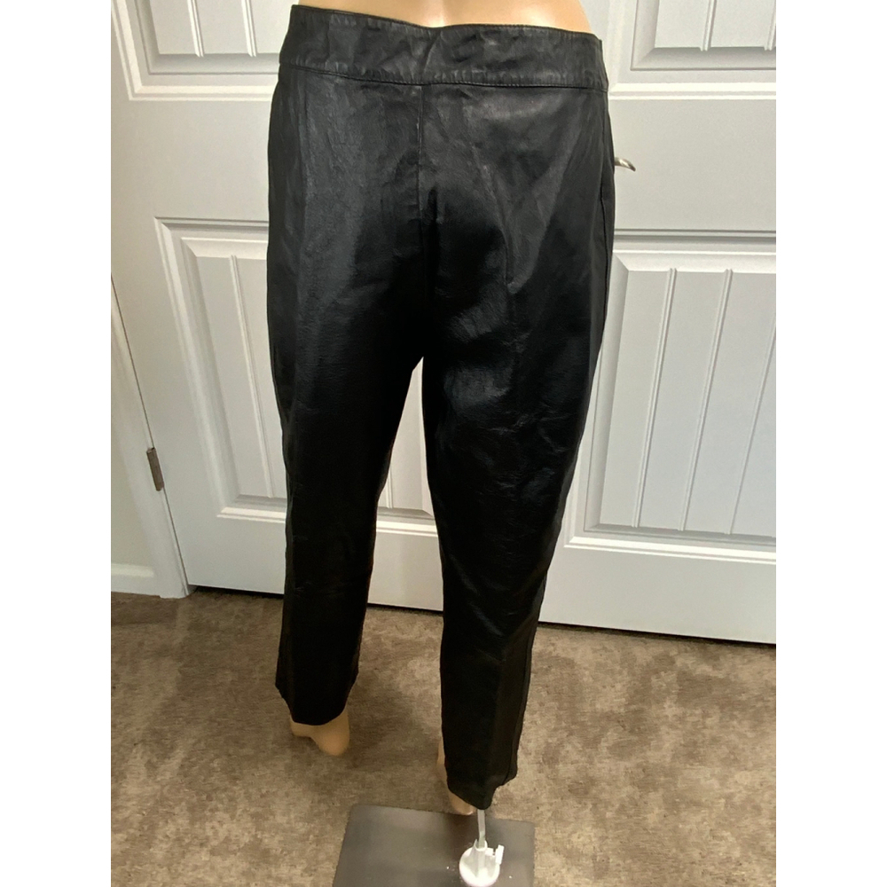 Bagatelle Women's Black 100% Leather Pants Straight Leg Sz 14 Mob Wife Motocore - Picture 8 of 16